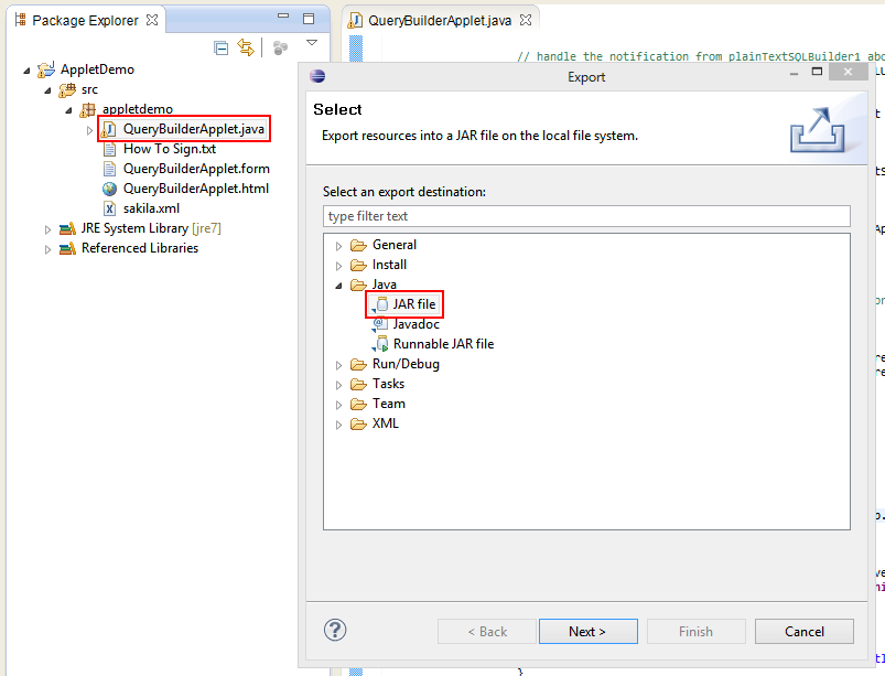 How To Build The Applet Demo In Eclipse ActiveDBSoft